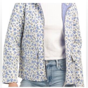 Bagatelle Viola Floral Quilted Jacket L Blue White Romantic Cottagecore Vintage